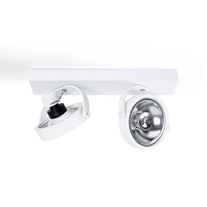Foco de techo doble orientable "IRIS" + 2 bombillas AR111 GU10 - Barcelona Led-Decoración