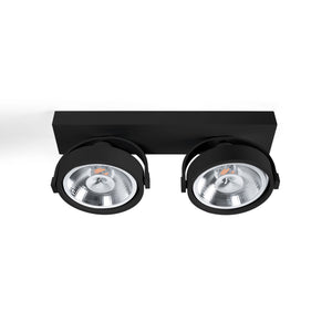 Foco de techo doble orientable "IRIS" + 2 bombillas AR111 GU10