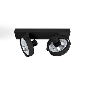 Foco de techo doble orientable "IRIS" + 2 bombillas AR111 GU10 - Barcelona Led-Decoración