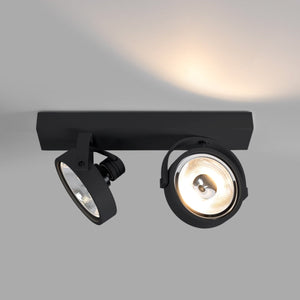 Foco de techo doble orientable "IRIS" + 2 bombillas AR111 GU10 - Barcelona Led-Decoración