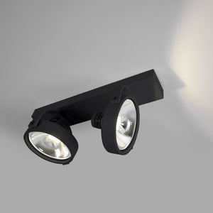 Foco de techo doble orientable "IRIS" + 2 bombillas AR111 GU10 - Barcelona Led-Decoración