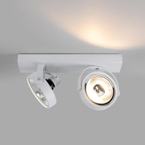 Foco de techo doble orientable "IRIS" + 2 bombillas AR111 GU10 - Barcelona Led-Decoración