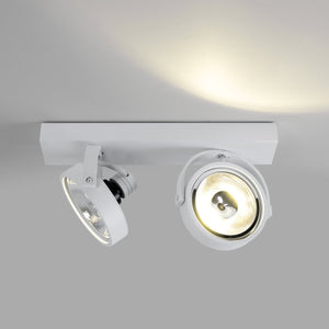 Foco de techo doble orientable "IRIS" + 2 bombillas AR111 GU10 - Barcelona Led-Decoración