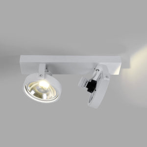 Foco de techo doble orientable "IRIS" + 2 bombillas AR111 GU10 - Barcelona Led-Decoración