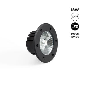 Baliza LED exterior suelo 18W - 12V DC - IP67 - Ø15cm -30º - RGB/3000K (35)