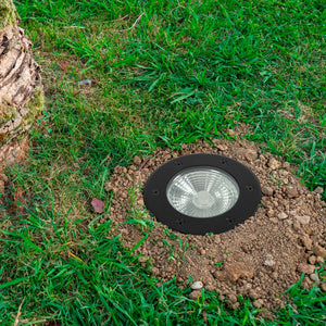 Baliza LED exterior suelo 18W - 12V DC - IP67 - Ø15cm -30º - RGB/3000K (36)