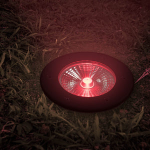 Baliza LED exterior suelo 18W - 12V DC - IP67 - Ø15cm -30º - RGB/3000K (9)
