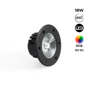 Baliza LED exterior suelo 18W - 12V DC - IP67 - Ø15cm -30º - RGB/3000K (13)