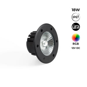 Baliza LED exterior suelo 18W - 12V DC - IP67 - Ø15cm -30º - RGB/3000K - Barcelona Led-