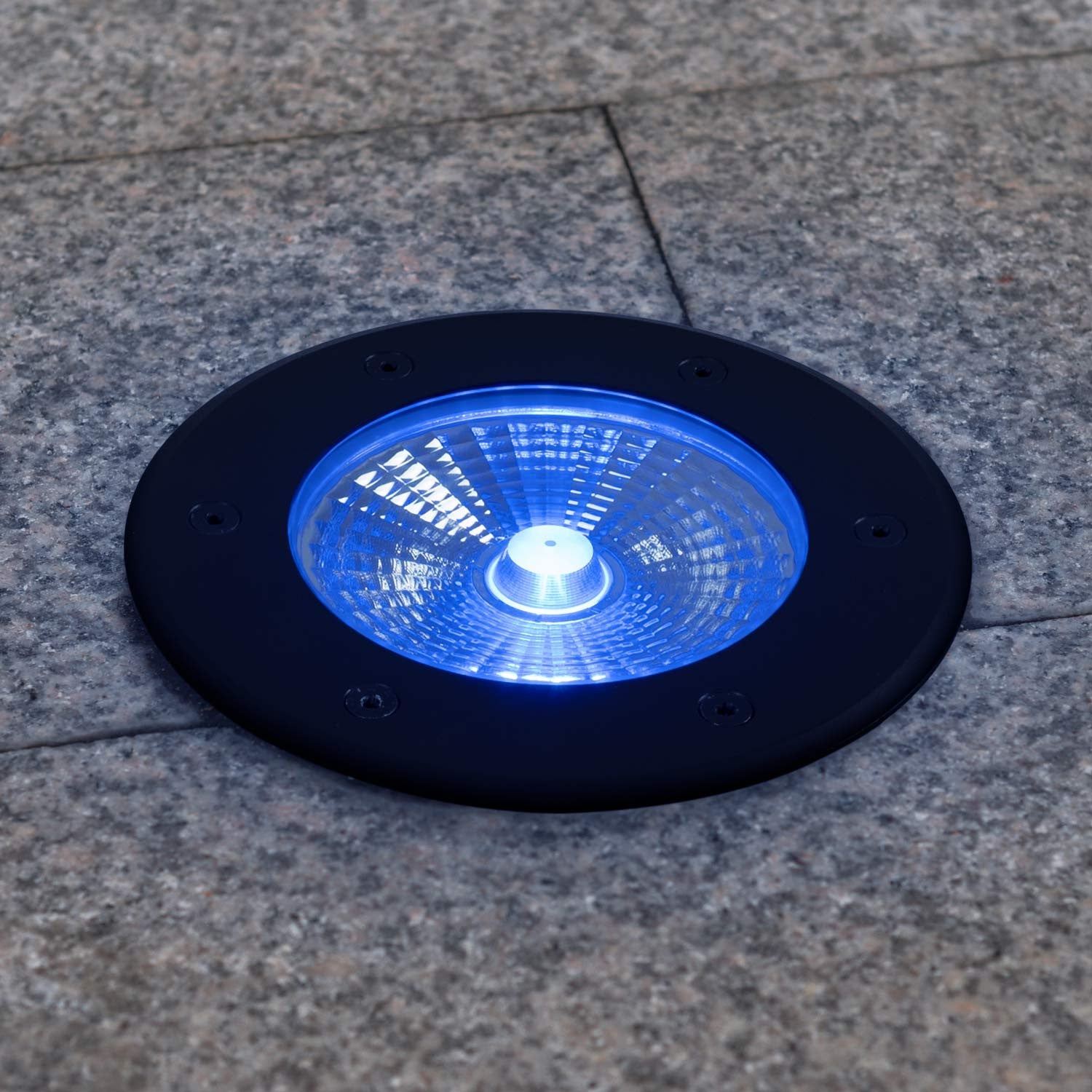 Baliza LED exterior suelo 18W - 12V DC - IP67 - Ø15cm -30º - RGB/3000K