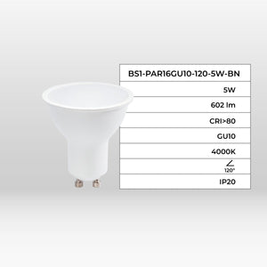 Bombilla LED GU10 - 5W - 120° - Barcelona Led-