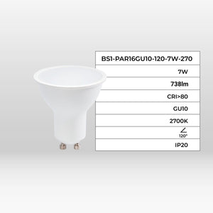 Bombilla LED GU10 - 7W - 120º (24)