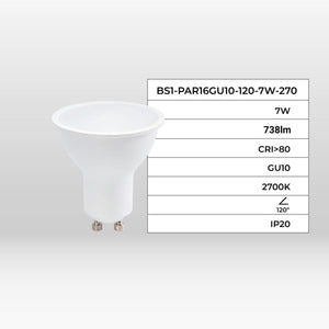 Bombilla LED GU10 - 7W - 120º - Barcelona Led-