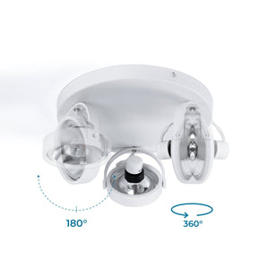 Aplique de techo triple orientable "IRIS 3" + 3 bombillas AR111 - Barcelona Led-Decoración