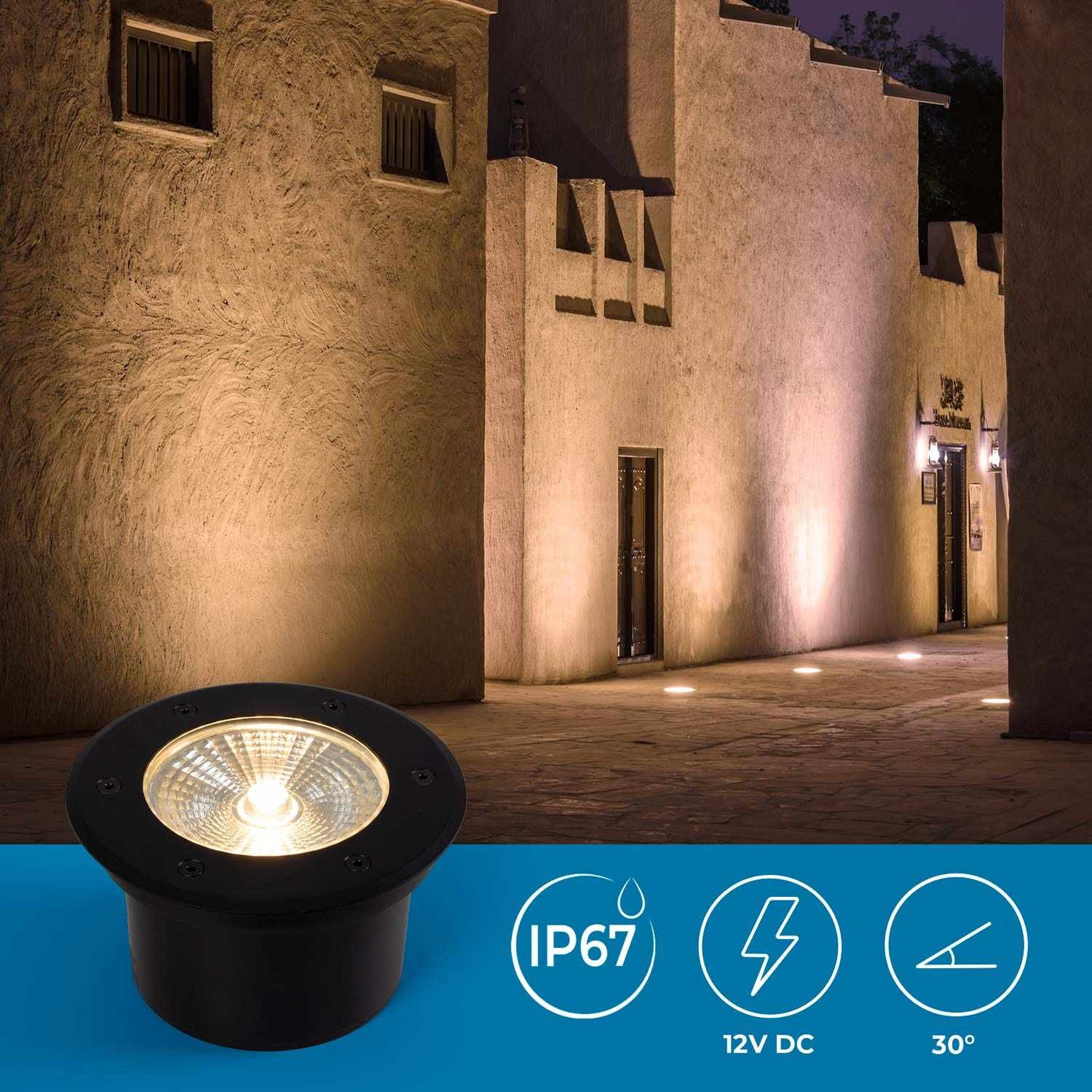 Baliza LED exterior suelo 18W - 12V DC - IP67 - Ø15cm -30º (1)