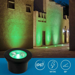 Baliza LED exterior suelo 18W - 12V DC - IP67 - Ø15cm -30º - RGB/3000K - Barcelona Led-