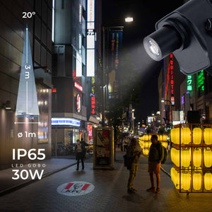 Proyector de logos LED GOBO 30W rotativo exterior - Óptica 20° - IP65 (12)