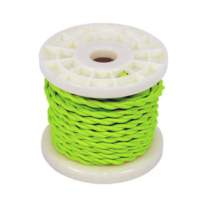 Cable eléctrico decorativo trenzado textil 2x0,75 verde brote - Barcelona Led-Material eléctrico