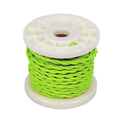 Dekoratives geflochtenes Textil-Elektrokabel 2x0,75 grüner Ausbruch