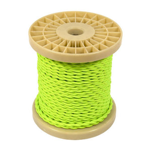 Cable eléctrico decorativo trenzado textil 2x0,75 verde brote - Barcelona Led-Material eléctrico