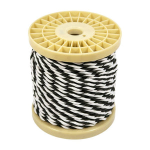 Cable eléctrico decorativo trenzado textil 2x0,75 blanco y negro - 10 metros - Barcelona Led-Material eléctrico