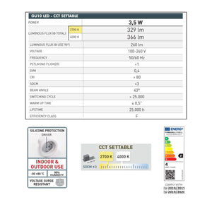 Foco LED con estaca FUMAGALLI MINITOMMY CCT GU10 3,5W - Barcelona Led-