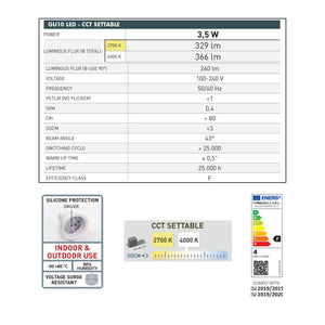 Foco LED con estaca FUMAGALLI MINITOMMY CCT GU10 3,5W (7)