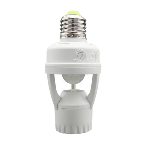 Adattatore per lampadina LED E27 con sensore di movimento PIR a 360° IP20