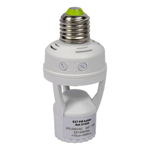 Adaptador para bombilla LED E27 con sensor de movimiento PIR 360º IP20 - Barcelona Led-