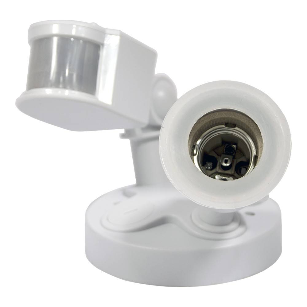Portalámparas para bombilla LED E27 con sensor de movimiento PIR 180º IP44 - Barcelona Led-