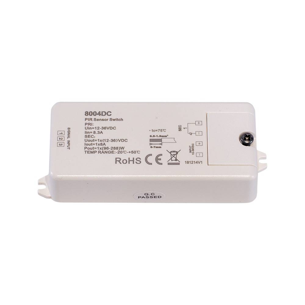 Sensor de movimiento PIR 12-36V-DC 8A 60º IP20