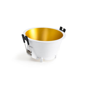 KIT Aro empotrable fijo Ø93mm (blanco) + Bombilla GU10 5,4W + Portalámparas (14)