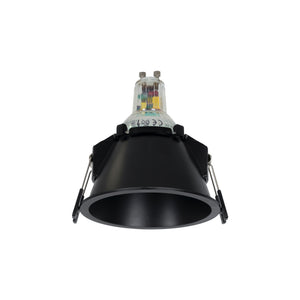KIT Aro empotrable fijo Ø93mm + Bombilla GU10 5,4W + Portalámparas (40)