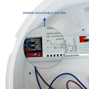 Plafón LED techo estanco / Luz de emergencia - CCT - Potencia ajustable 12W-16W - Ø31cm - IP65 (9)