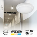 Plafonnier LED étanche / éclairage de secours - CCT - Puissance réglable 12W-16W - Ø31cm - IP65 2