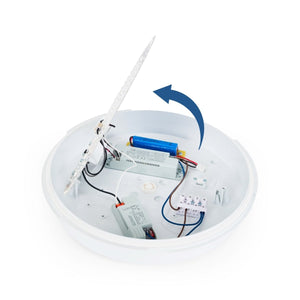 Plafón LED techo estanco / Luz de emergencia - CCT - Potencia ajustable 12W-16W - Ø31cm - IP65 - Barcelona Led-