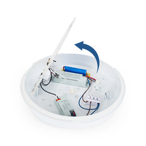 Plafón LED techo estanco / Luz de emergencia - CCT - Potencia ajustable 12W-16W - Ø31cm - IP65 (13)