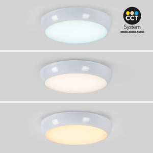 Plafón LED de techo estanco con sensor de movimiento + Luz de emergencia - CCT - Potencia ajustable 12W-16W - Ø31cm - IP65 (11)