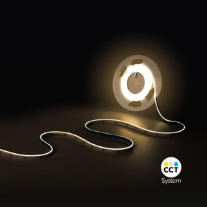 Tira LED COB 24V DC CCT - Emisión lateral - 12W/m - 10mm - IP20 - Corte c/ 5cm - Rollo de 5 metros - Barcelona Led-