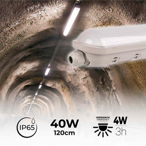 Pantalla estanca LED / Luz de emergencia - CCT - 120cm - Conectable - 40W - IP65 (20)