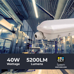 Pantalla estanca LED / Luz de emergencia - CCT - 120cm - Conectable - 40W - IP65 (1)
