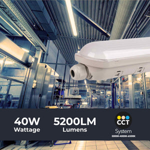 Pantalla estanca LED / Luz de emergencia - CCT - 120cm - Conectable - 40W - IP65 - Barcelona Led-