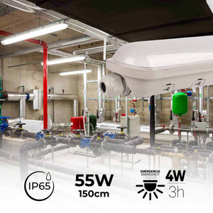 Pantalla estanca LED / Luz de emergencia - CCT - 150cm - Conectable 55W - IP65 (1)