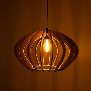 Lámpara colgante madera "Pili" - Ø 48cm - 1 x E27 - Barcelona Led-Decoración