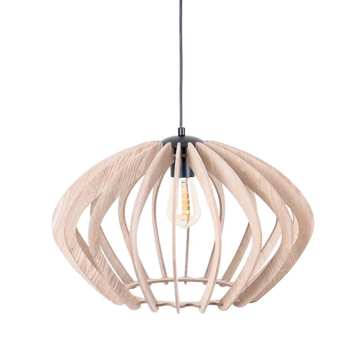 Lámpara colgante madera "Pili" - Ø 48cm - 1 x E27 (1)