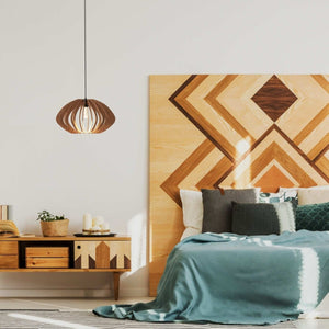 Lámpara colgante madera "Pili" - Ø 48cm - 1 x E27 - Barcelona Led-Decoración