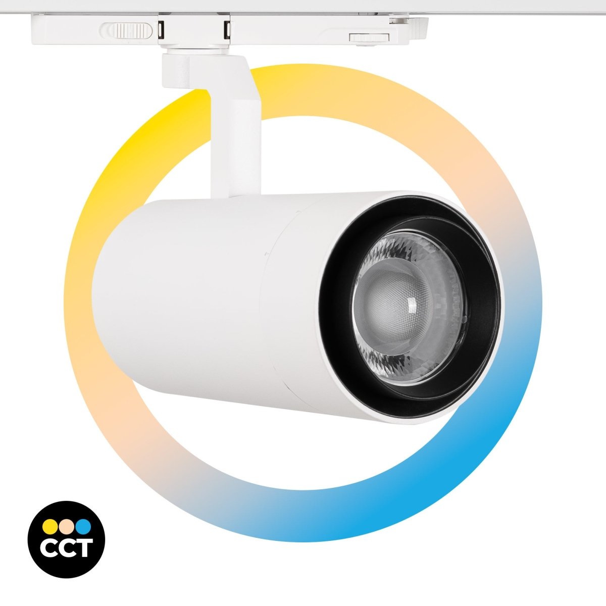 Proyector LED para carril trifásico 35W CCT - ZOOM 20º- 60º - CRI 90 - Barcelona Led-