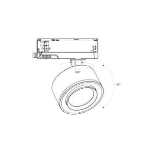Proyector LED circular para carril trifásico 35W - ZOOM 15º- 45º - 4000K - CRI 90 - Barcelona Led-