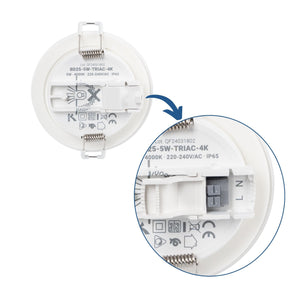 Kit Downlight LED exterior 5W - IP65 - Aro intercambiable - TRIAC regulable - Corte Ø68mm - Barcelona Led-