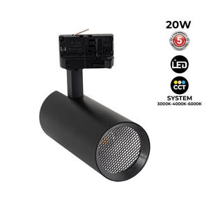 Proyector LED para carril trifásico 20W - CCT - CRI90 - 1900 lm (25)
